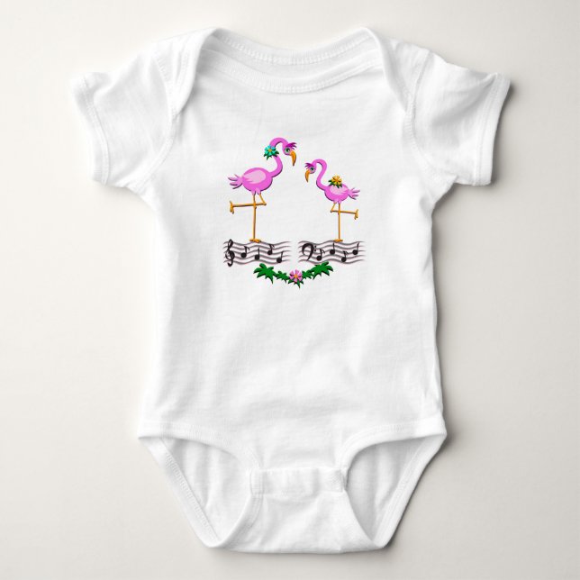 Body Para Bebê Flamingos da dança (Frente)