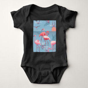 Body Para Bebê Flamingos Padrão 1