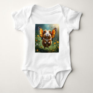 Body Para Bebê "Flautim Paws: O Porco-guineense Voa"