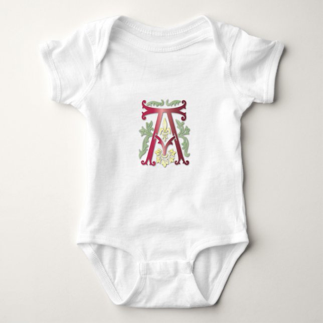 Body Para Bebê Fleur-de-lis A Monograma (Frente)