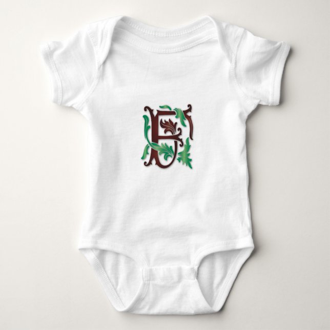 Body Para Bebê Fleur-de-lis F Monograma (Frente)