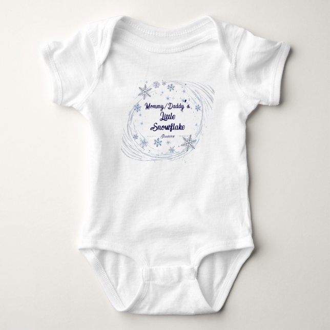 Body Para Bebê Floco de neve mamãe/Pai | Bebê Personalizado (Frente)