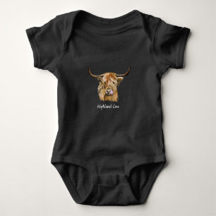 Body Para Bebê Floffy Red Highland Cow Original Arte Digital