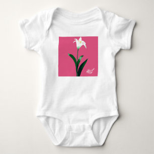Body Para Bebê flor branca