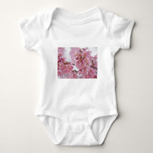 Body Para Bebê Flor de Cerejeira Sakura Rosa Pálido