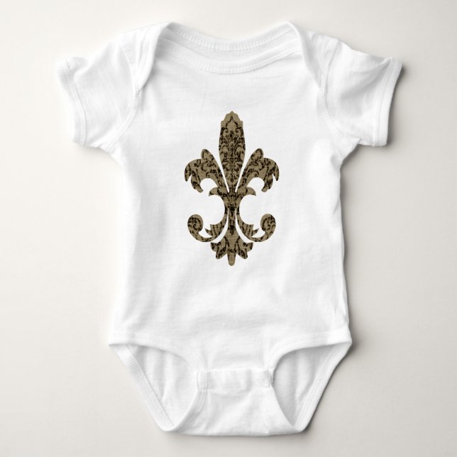 Body Para Bebê Flor de lis 4 da tapeçaria (Frente)