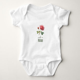 Body Para Bebê Flor de Nascimento de Junho Rosa Flat Obrigado