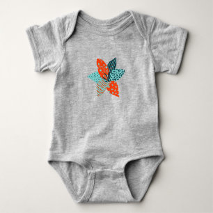 Body Para Bebê Flor de Patchwork Meninas Crianças de Verão