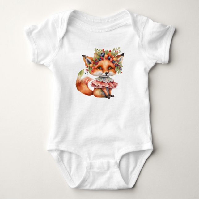 Body Para Bebê Flor de Raposa Berry (Frente)