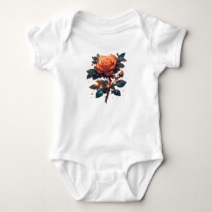 Body Para Bebê Flor de Rosa – Desenho Floral Elegante para Crianç