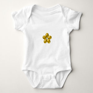 BODY PARA BEBÊ FLOR DOURADO COM DIAMANTE