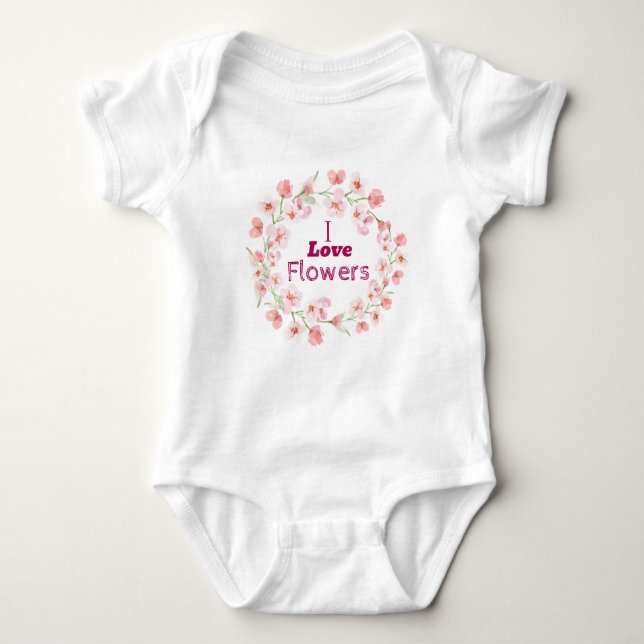 Body Para Bebê Flor rosa (Frente)