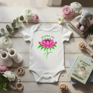 Body Para Bebê Flor rosa
