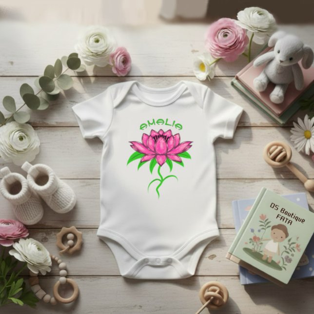 Body Para Bebê Flor rosa (Criador carregado)