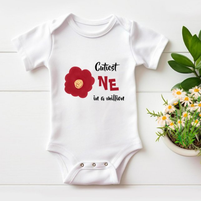 Body Para Bebê Flor vermelha (Criador carregado)