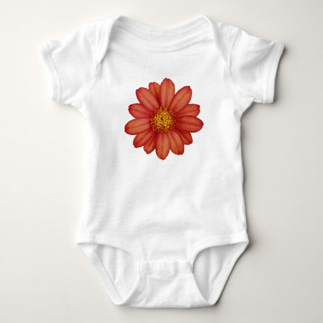 Body Para Bebê flor vermelha (Frente)