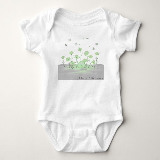 Body Para Bebê Floração de Primavera – Serenidade Verde Suave (Frente)