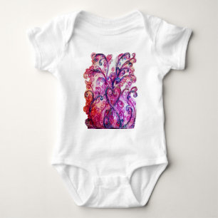 Body Para Bebê FLORAIS CAPRICHOSOS rosa brilhante roxo branco