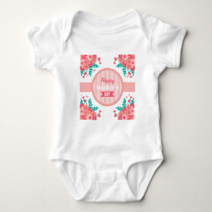 Body Para Bebê floral de dia de as mães