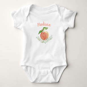 Body Para Bebê Floral Dourado de Peach 