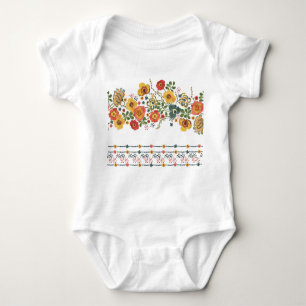 Body Para Bebê Floral Estilizado: Design sem água.