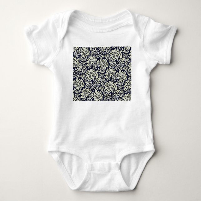 Body Para Bebê Floral Ground Vintage Design (Frente)