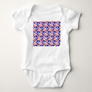 Body Para Bebê Floral Simétrico: Padrão Colorido da Vintagem