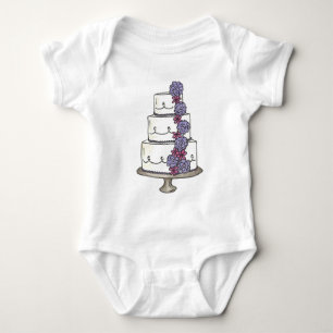 Body Para Bebê Floral Weding Cake Flower Girl Personalizada