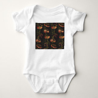 Body Para Bebê Flores astrantia: tecelagem floral.