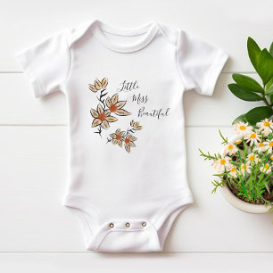 Body Para Bebê Flores beges