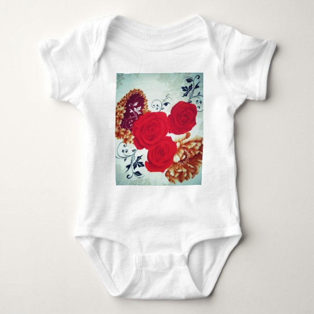 Body Para Bebê Flores Bloqueando (Frente)