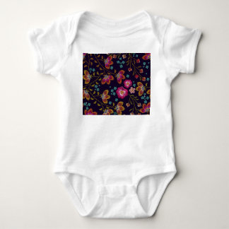 Body Para Bebê Flores bordadas: padrão sem costura de moda