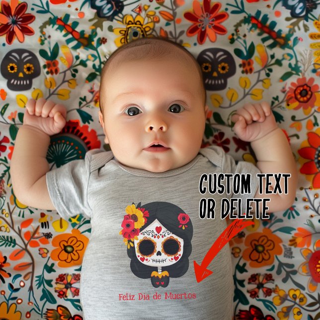 Body Para Bebê 🌹Flores da Lembrança: Tributo ao Dia de Muertos (Remembrance Blooms: Dia de Muertos Tribute )