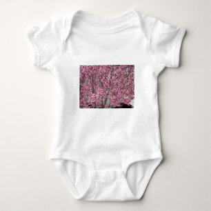 Body Para Bebê Flores de Cerejeira Sakura Cor-de-Rosa Fluindo