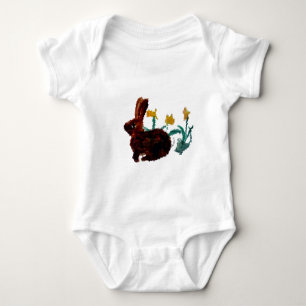 Body Para Bebê Flores de coelho Primavera