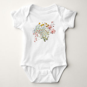 Body Para Bebê Flores de macarrão