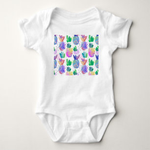Body Para Bebê Flores de outono pintadas à mão, padrão sem costur