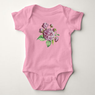 Body Para Bebê Flores do Jardim de Camélias Rosas