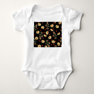 Body Para Bebê Flores do outono: Harmonia Vermelho-Laranja.