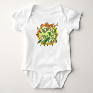Body Para Bebê flores e abelhas