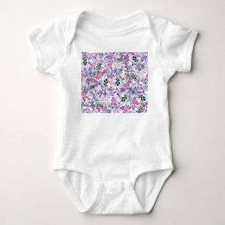 Body Para Bebê Flores e Berries Roxos: Aquarela
