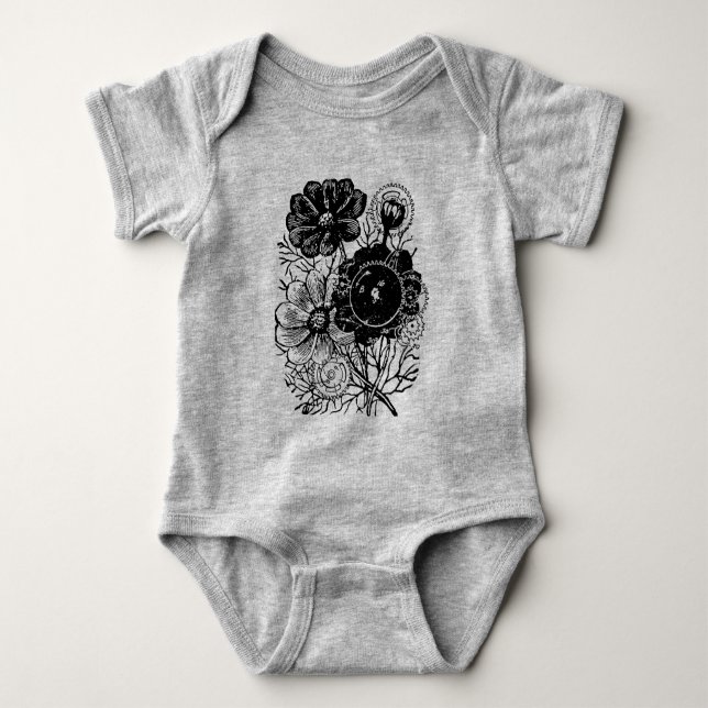 Body Para Bebê Flores E Ursos (Frente)