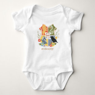 Body Para Bebê Flores Mágicas do Brasão HOGWARTS™