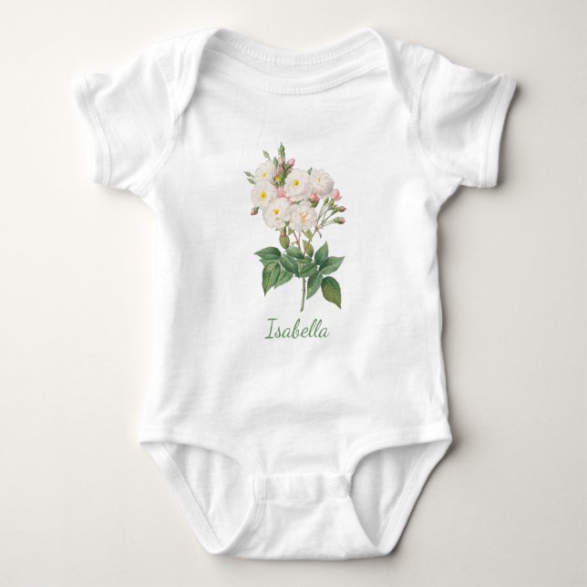 BODY PARA BEBÊ FLORES PERSONALIZADOS, BABY-SUIT (Frente)