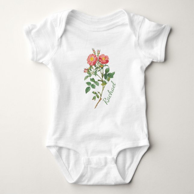 BODY PARA BEBÊ FLORES PERSONALIZADOS, BABY-SUIT (Frente)