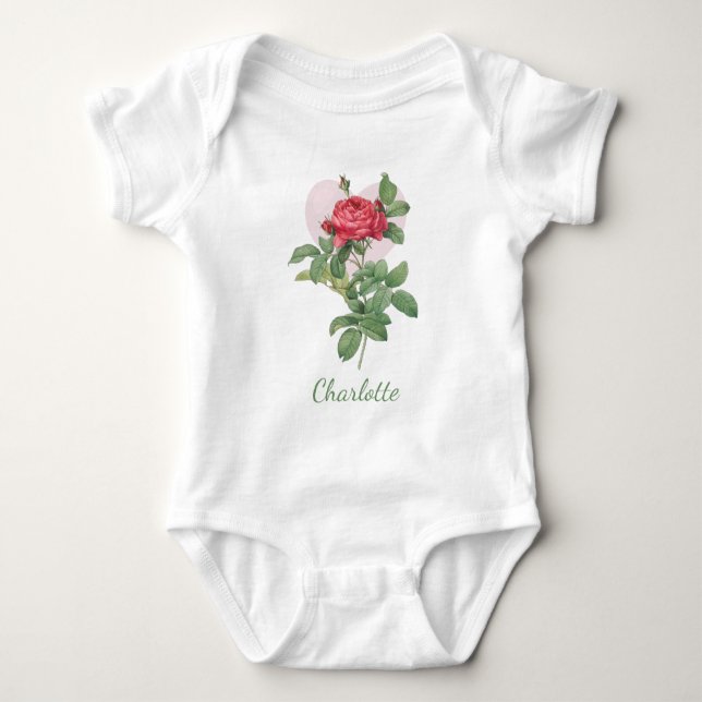 BODY PARA BEBÊ FLORES PERSONALIZADOS, BABY-SUIT (Frente)