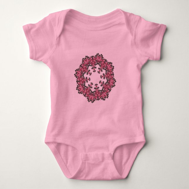 Body Para Bebê Flores Rosa (Frente)