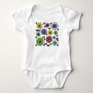 Body Para Bebê Flores Scandi