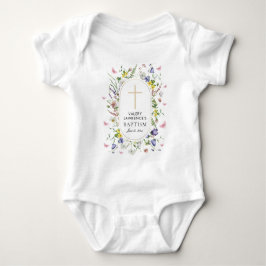 Body Para Bebê Flores selvagens Baptism Boho Chic