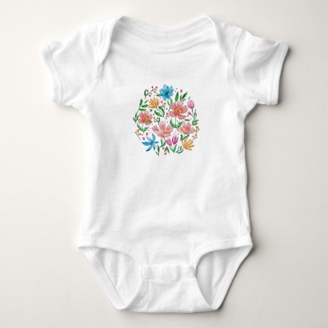 Body Para Bebê Flores silvestres (Frente)